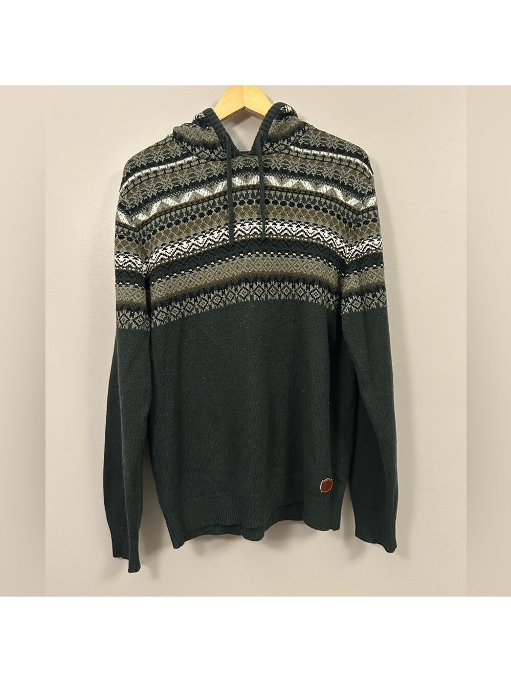 Buffalo David Bitton Patterned Sweater Large Grey